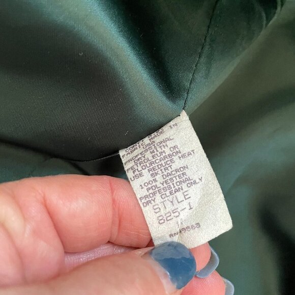 Victor Costa Women Cropped Suit Jacket Sequined Long Sleeve Open Front Green - Picture 11 of 12